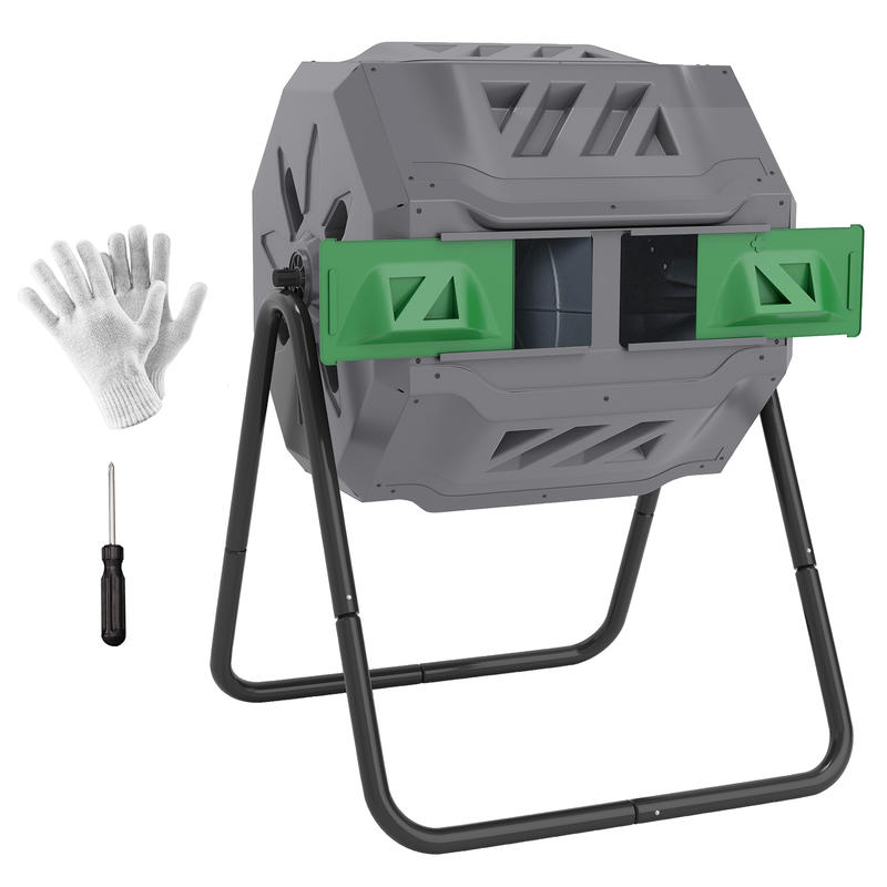 Compost Bin - Outsunny Tumbling Compost Bin Outdoor 360°