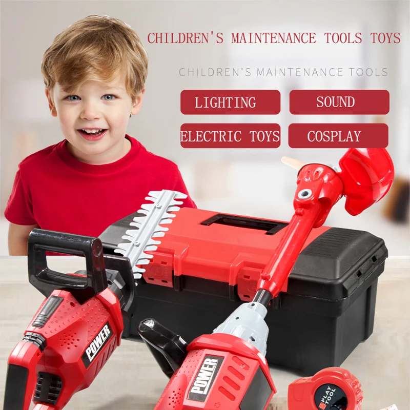 Gardening Tools 5 Year Old - Children Electric Toolbox Pretend Play Toys