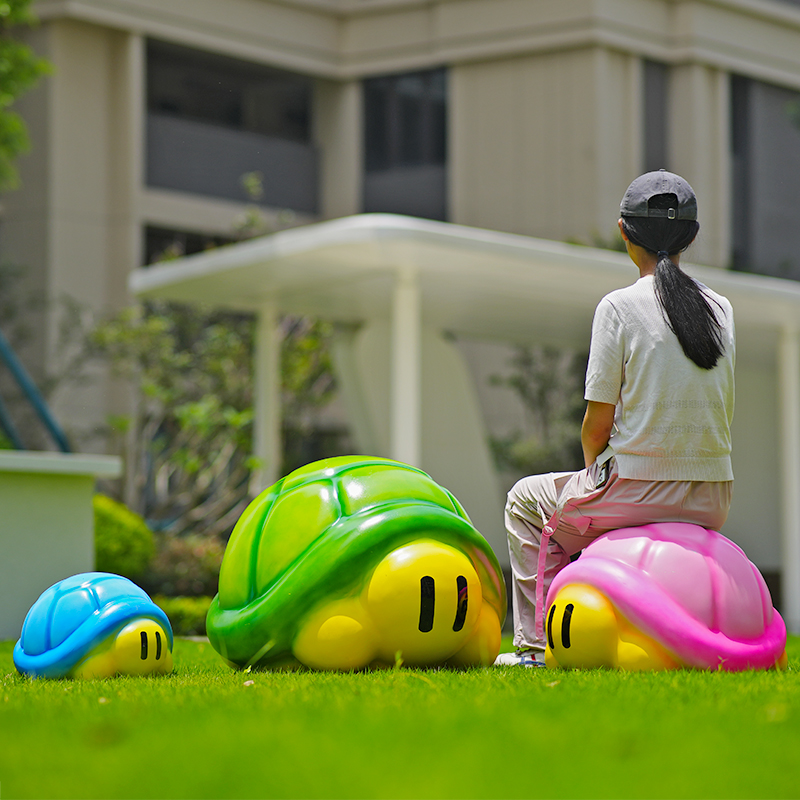 Gardening Tools Cartoon - Cartoon turtle fiberglass sculpture sketch lawn