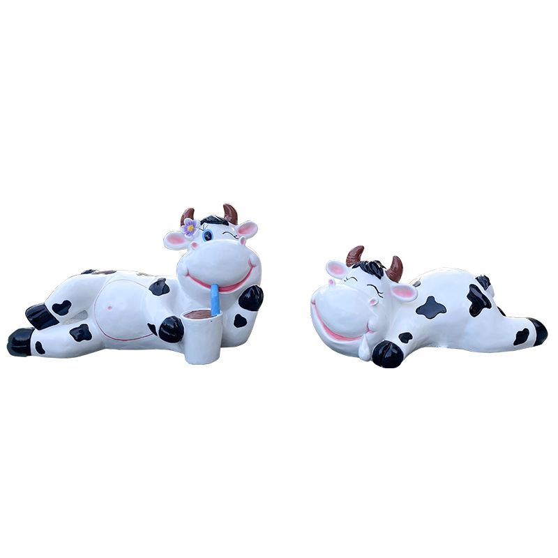 Gardening Tools Cartoon - Outdoor, cartoon, cow sculpture, garden, landscape,