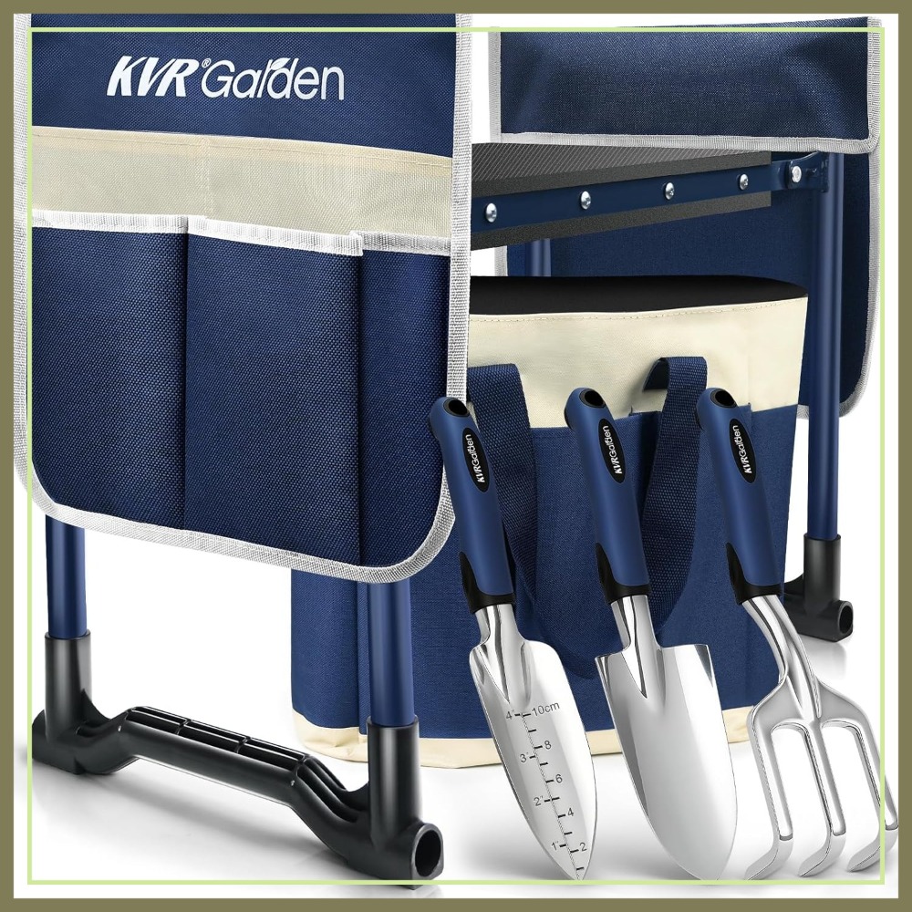 Gardening Tools Heavy Duty - 7-Piece Garden Kneeler and Seat Set