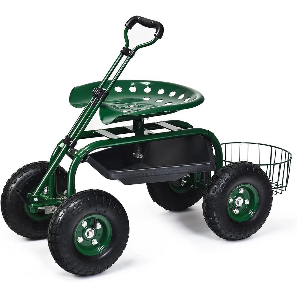 Gardening Tools B&M - Garden Cart with Seat, Gardening Rolling