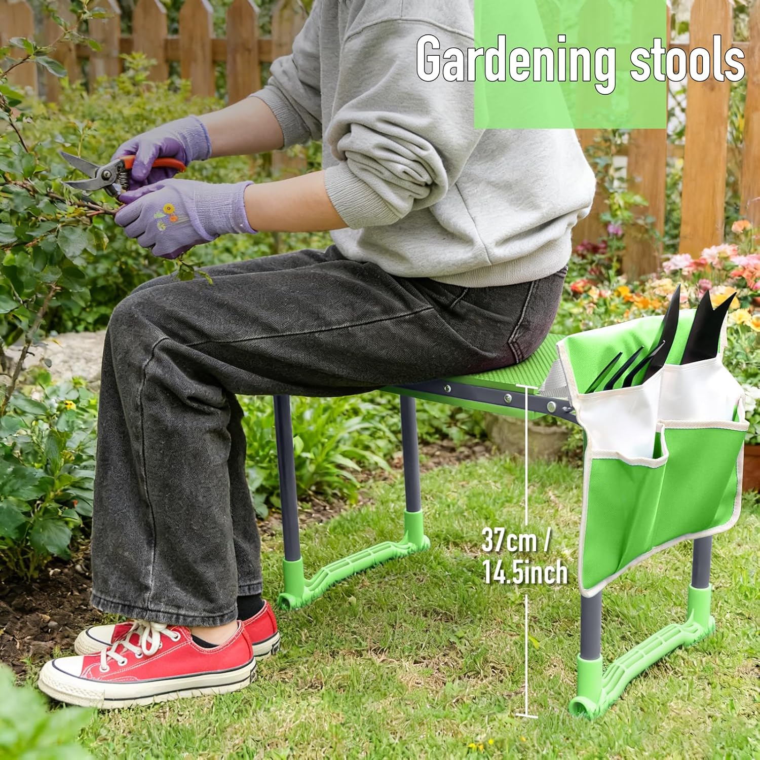 Folding Garden Kneeler and Sea - Gardening Tools Heavy Duty reseña y precio