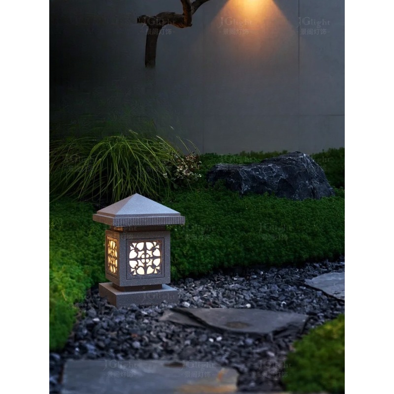 Outdoor Chinese stone lantern  - Gardening Tools B&M reseña y precio