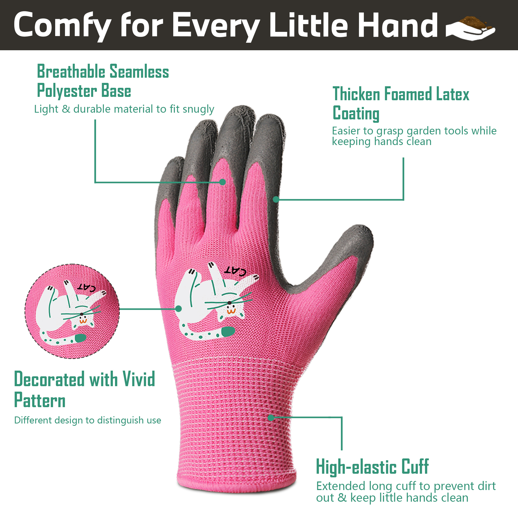 4 Pairs Kids Gardening Gloves  - Gardening Tools Kit For Kids reseña y precio