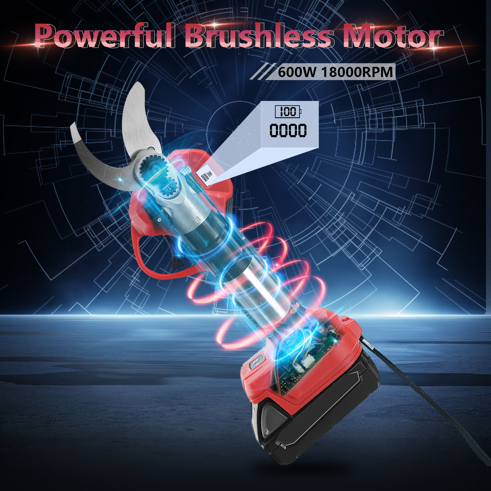 30mm Brushless Electric Prunin - Gardening Tools Usa reseña y precio