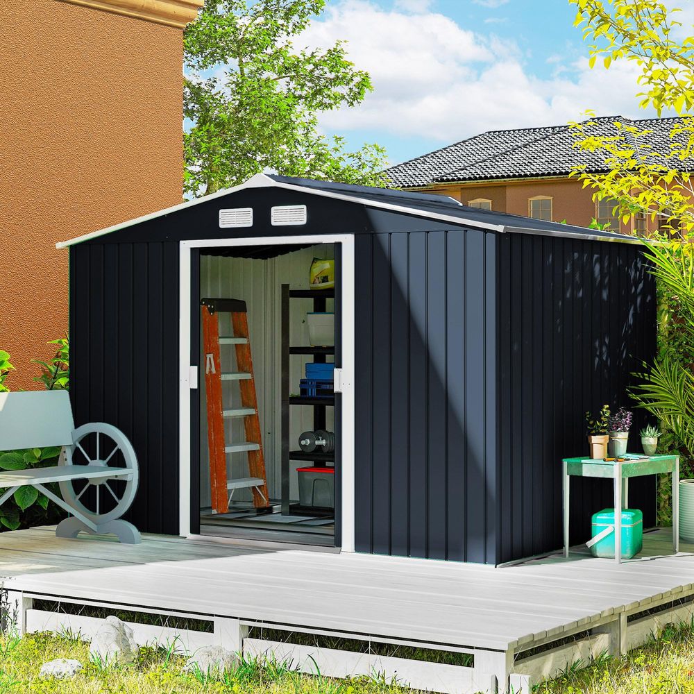 9 x 6 Outdoor Storage Shed, Ga - Gardening Tools B&M reseña y precio