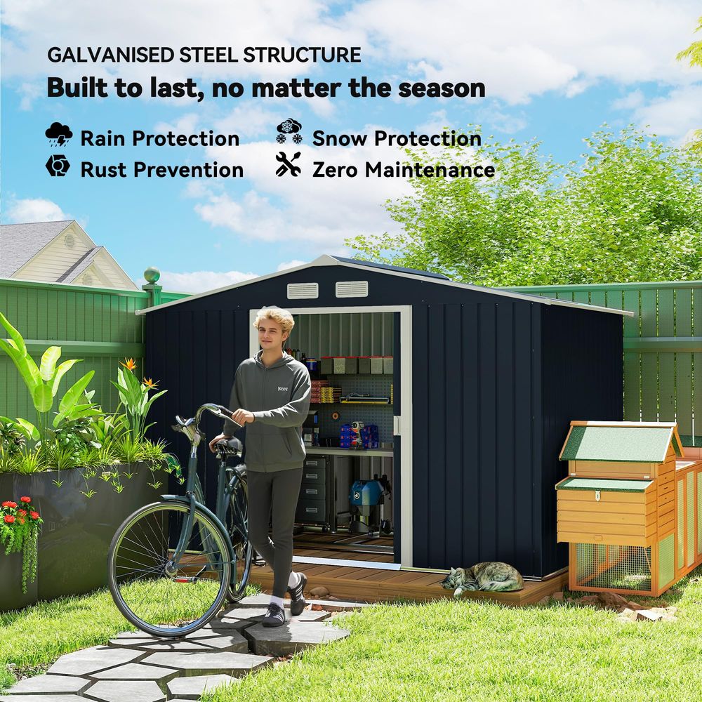 9 x 6 Outdoor Storage Shed, Ga - Gardening Tools B&M reseña y precio