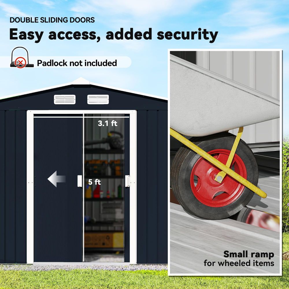 9 x 6 Outdoor Storage Shed, Ga - Gardening Tools B&M reseña y precio
