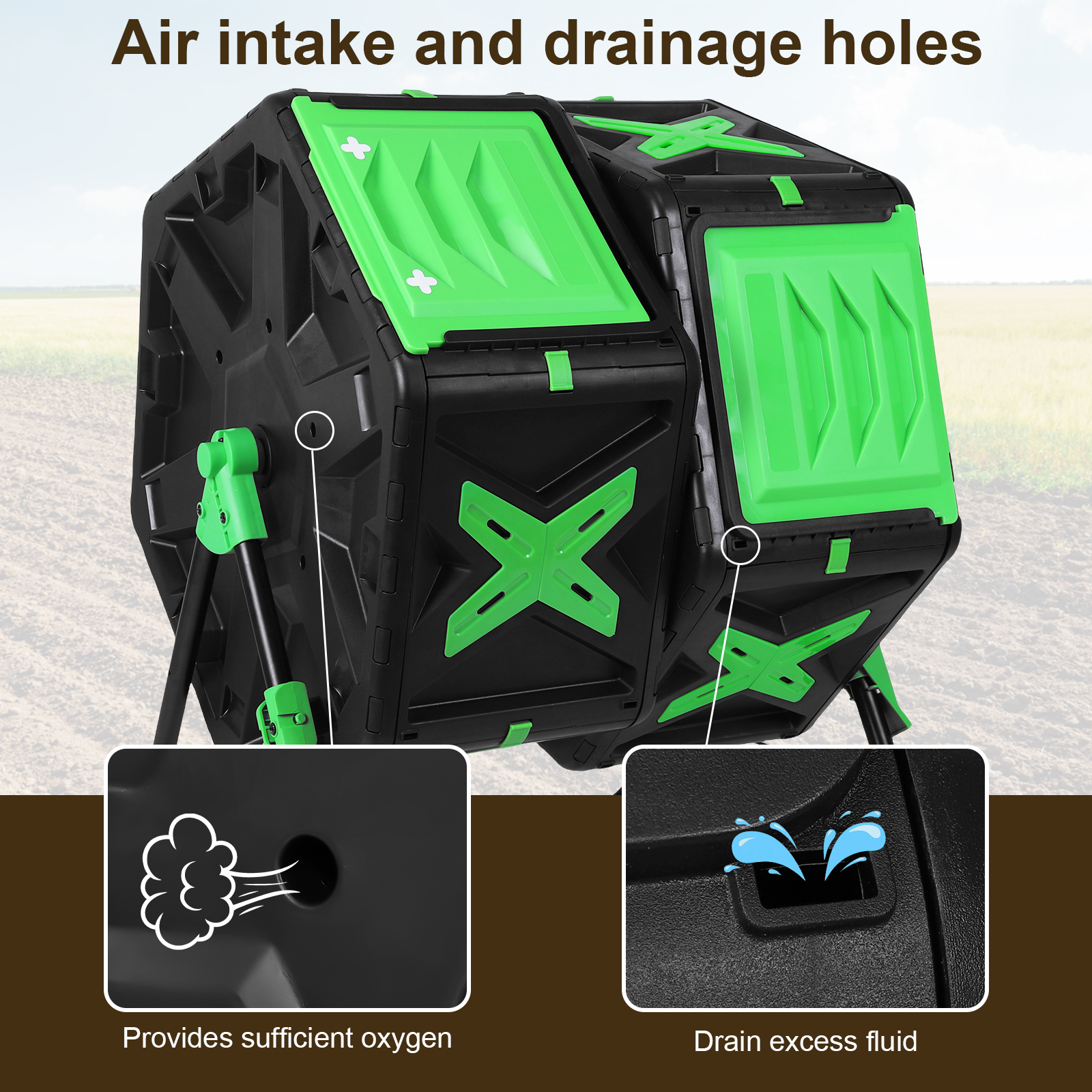 140L Dual Chamber Compost Bin  - Compost Bin reseña y precio