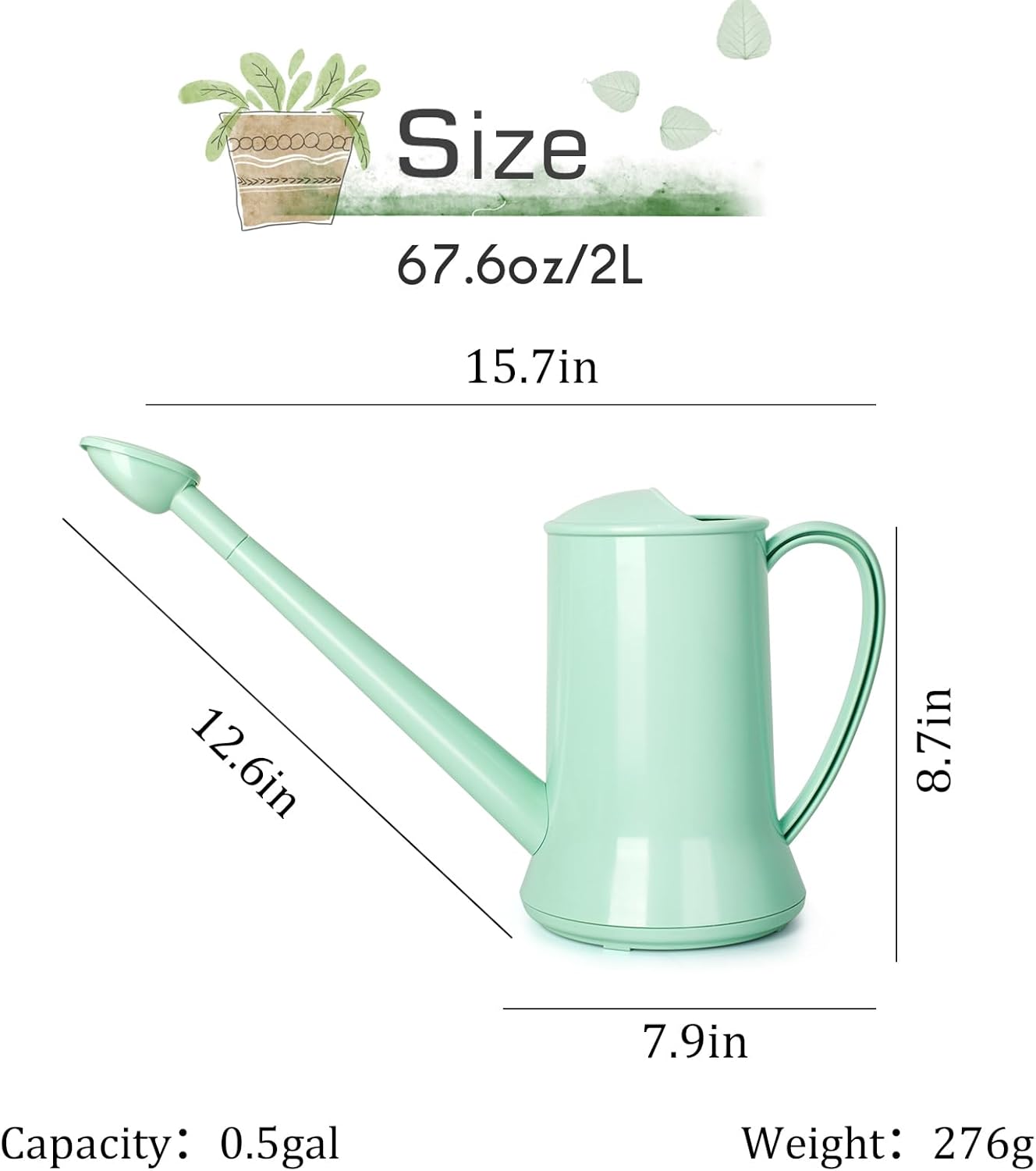 1/2 Gallon Small Indoor Plant  - Watering Can Long Spout reseña y precio
