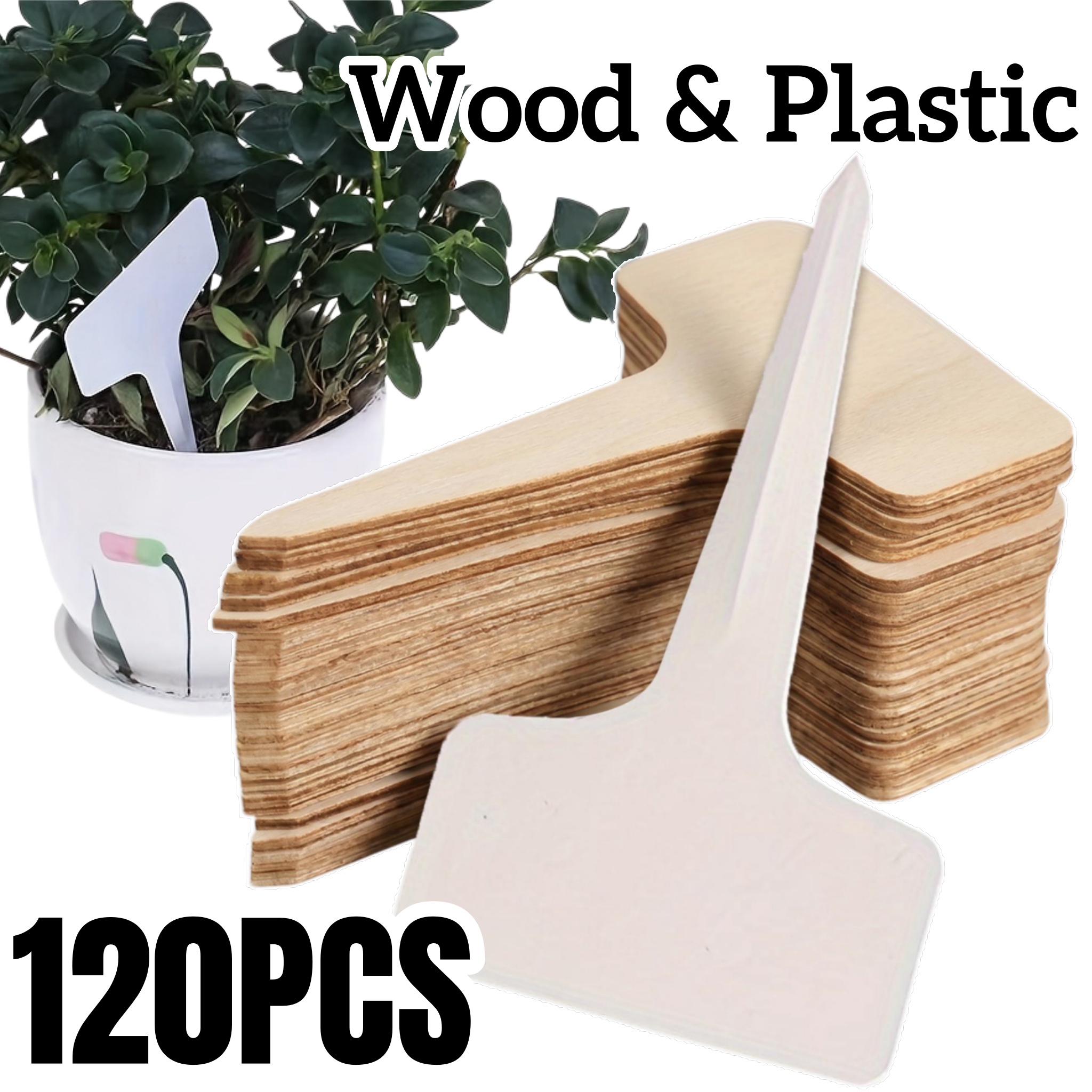 20/120pcs Durable T-Shaped Pla - Plant Label Tags reseña y precio