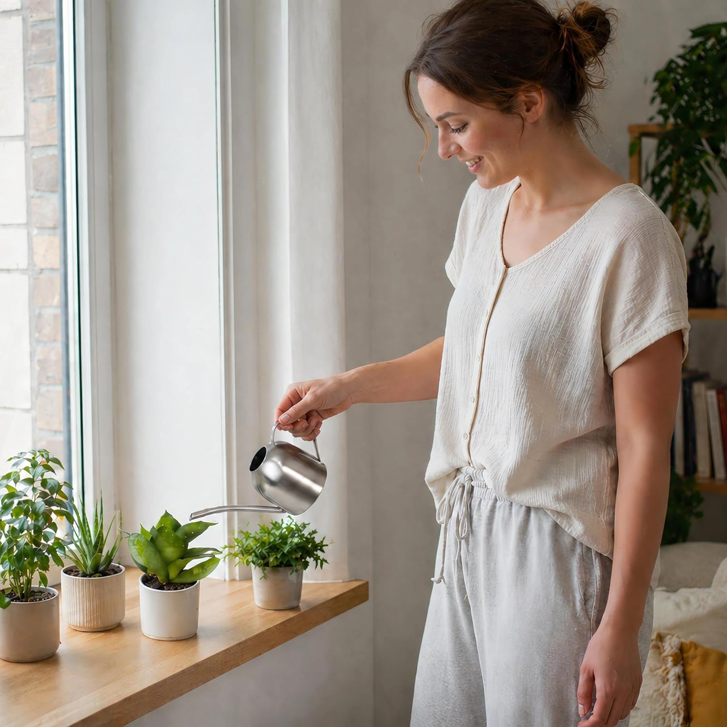 Stainless Steel Small Watering - Watering Can Long Spout reseña y precio