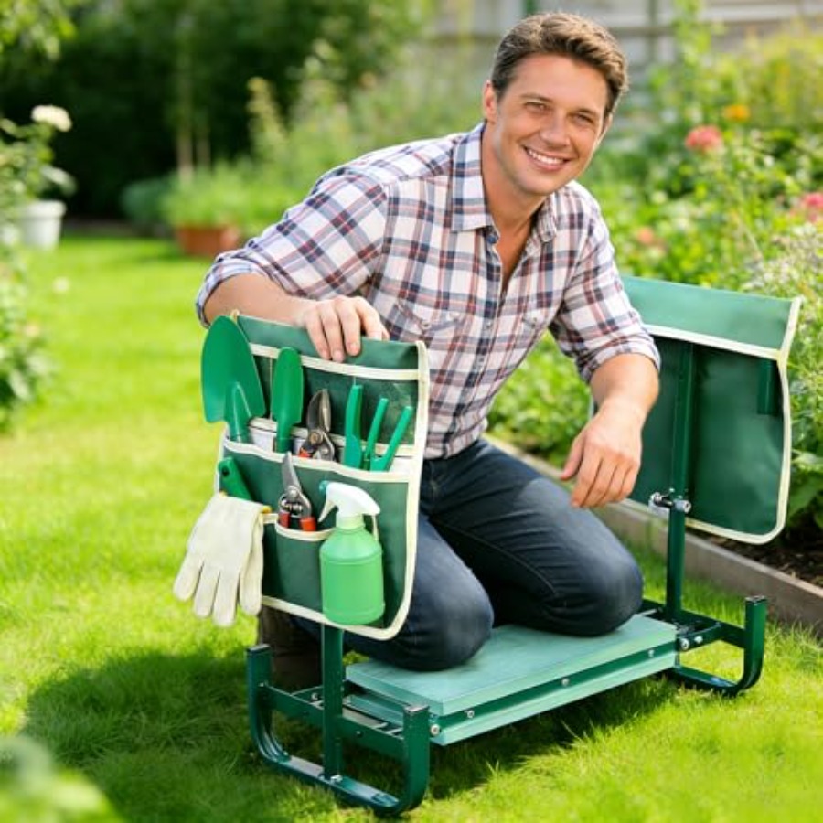 Adjustable Garden Kneeler and  - Gardening Tools Heavy Duty reseña y precio