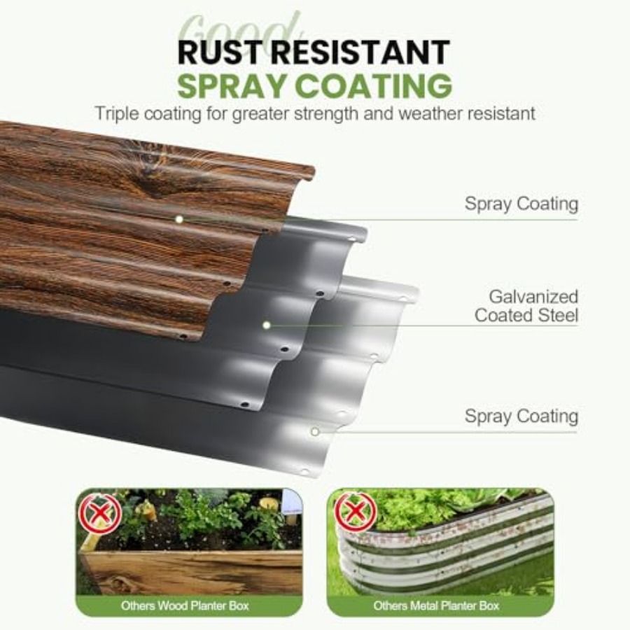 Raised Garden Beds - 8x2x1ft G - Gardening Tools B&M reseña y precio