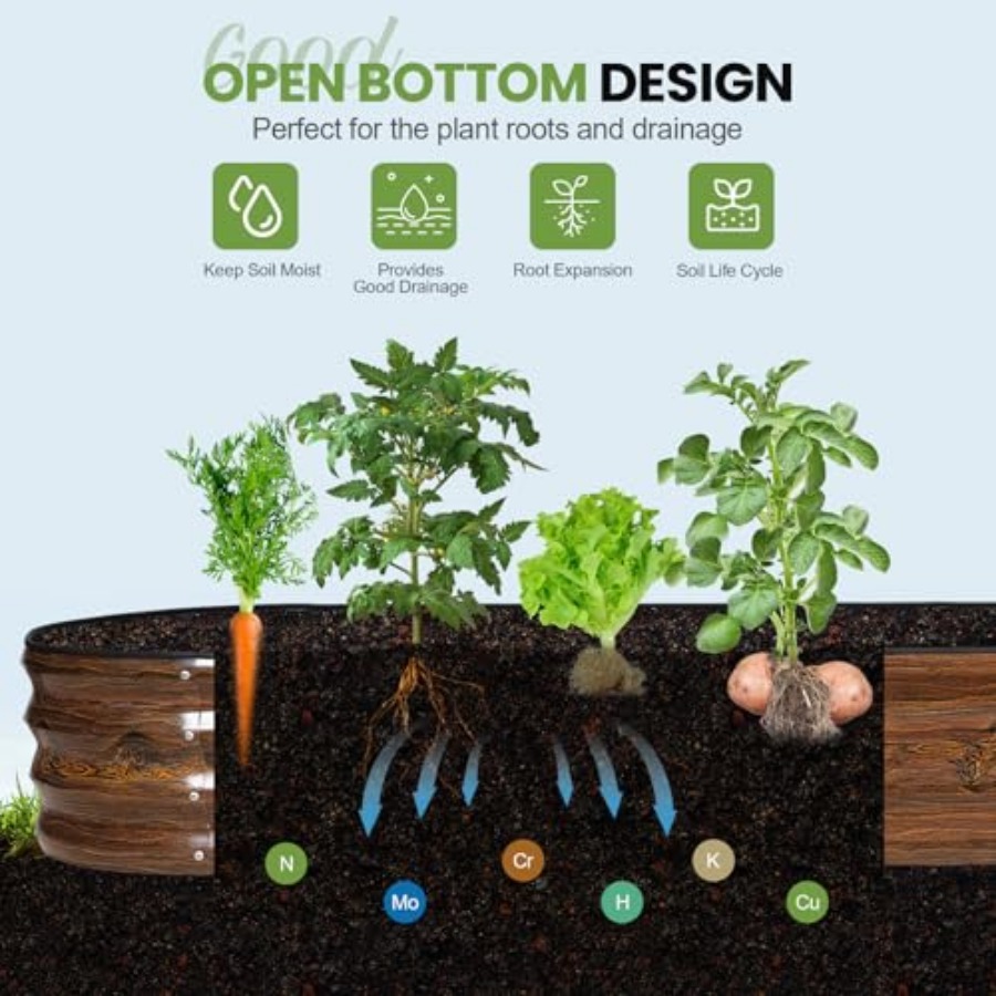Raised Garden Beds - 8x2x1ft G - Gardening Tools B&M reseña y precio