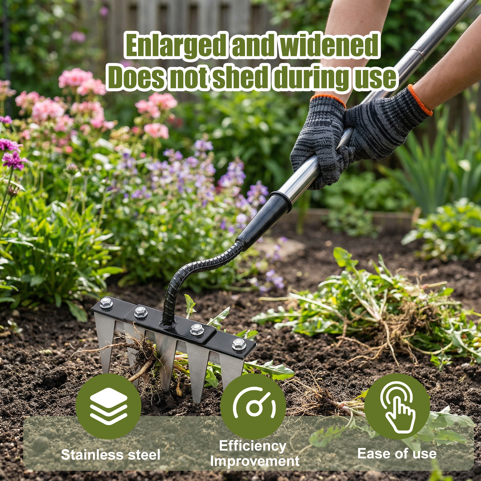 5 Teeth Stainless Steel Weedin - Gardening Tools Long reseña y precio