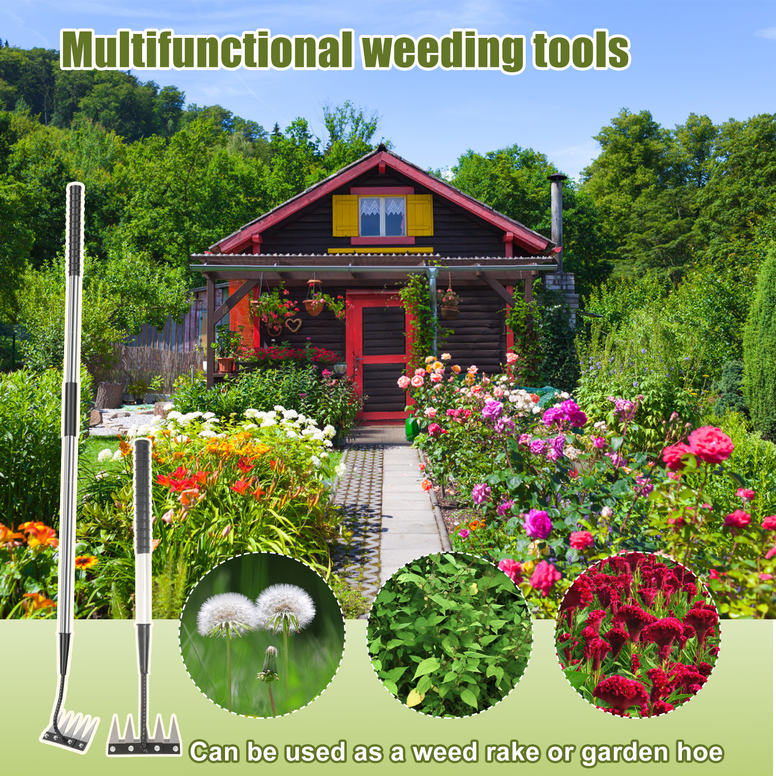 5 Teeth Stainless Steel Weedin - Gardening Tools Long reseña y precio