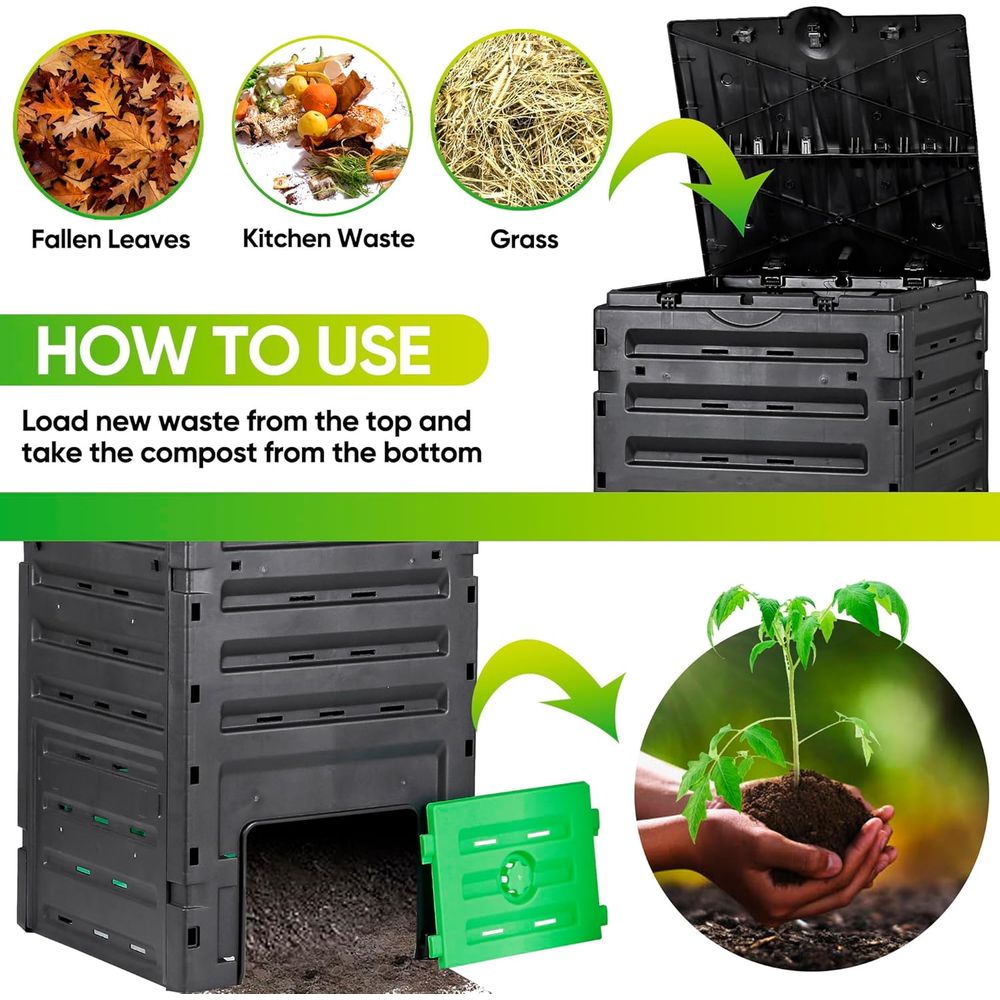 120 Gallon 450L Black Compost  - Compost Bin reseña y precio
