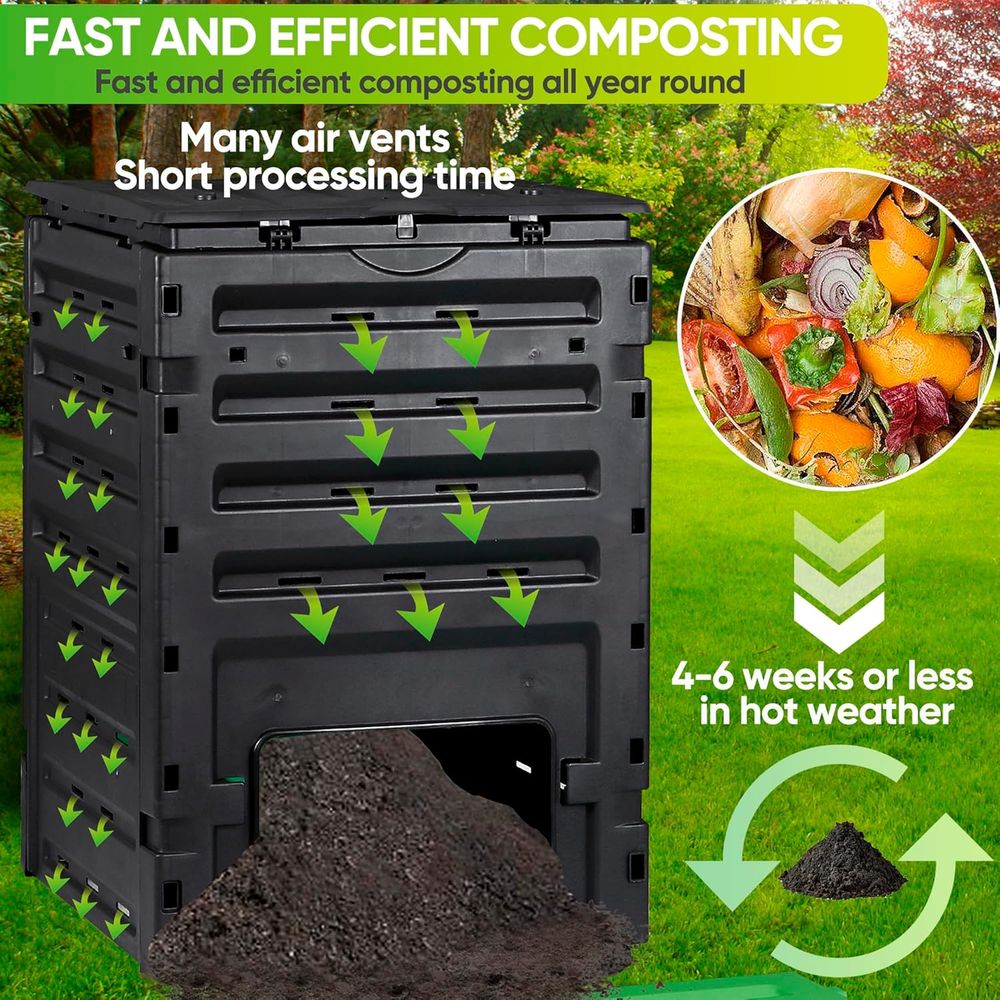 120 Gallon 450L Black Compost  - Compost Bin reseña y precio