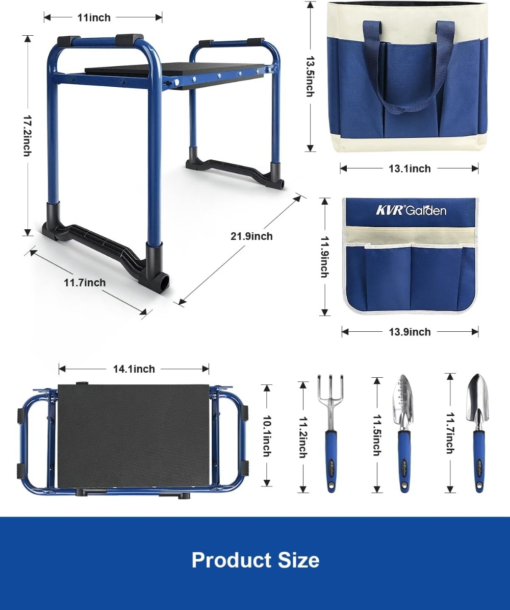 7-Piece Garden Kneeler and Sea - Gardening Tools Heavy Duty reseña y precio