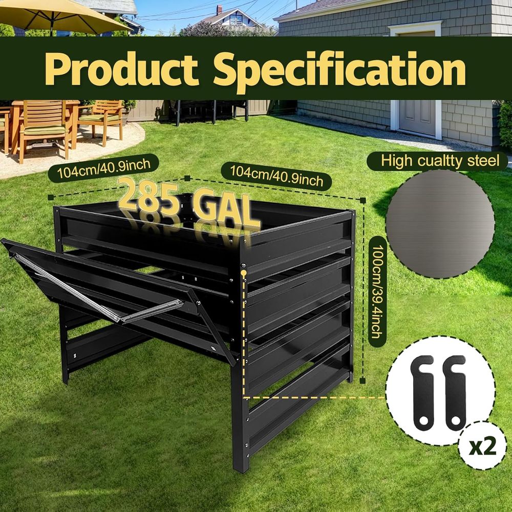 Compost Bin Outdoor - 285 Gall - Compost Bin reseña y precio
