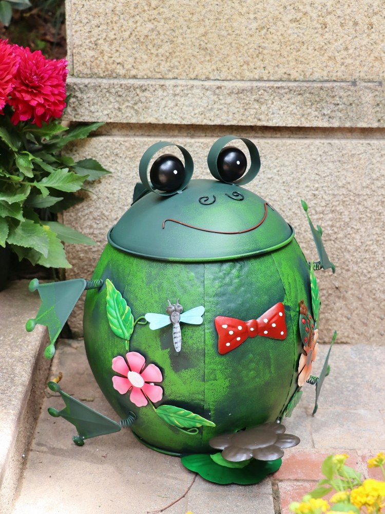 Wrought iron trash can outdoor - Gardening Tools Cartoon reseña y precio