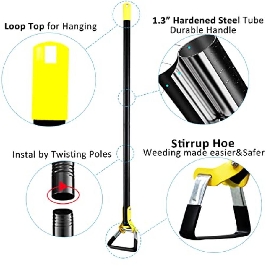 Hoe Garden Tool - Scuffle Gard - Gardening Tools Long reseña y precio
