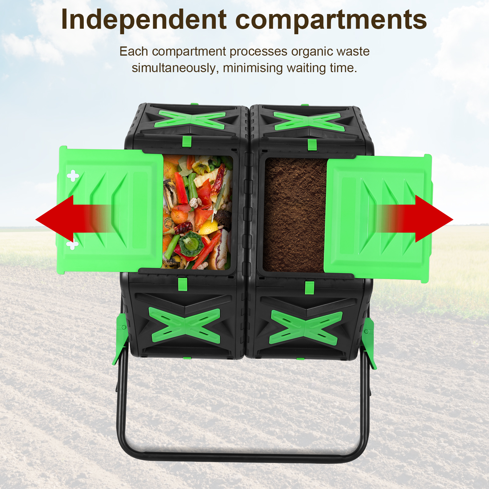 140L Dual Chamber Compost Bin  - Compost Bin reseña y precio