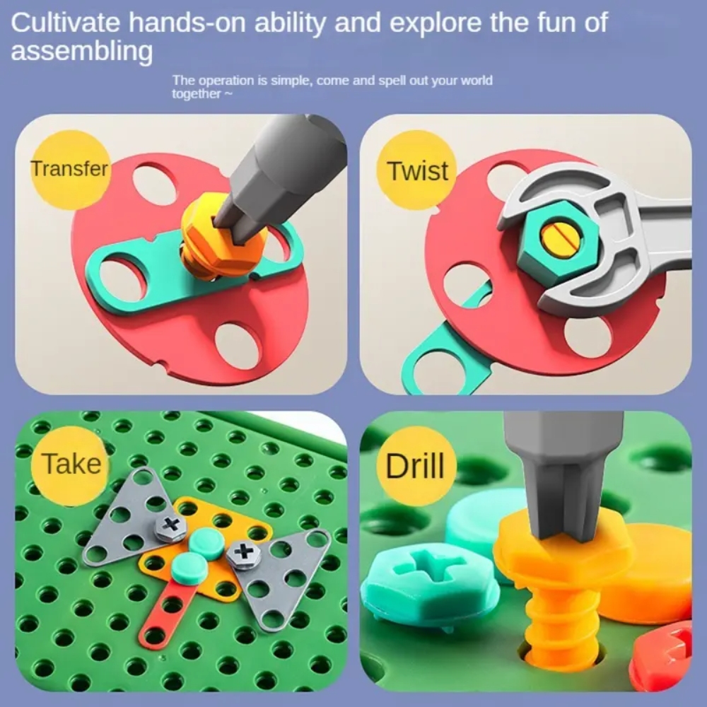 450Pcs Kids STEM Drill Set Cre - Gardening Tools Kit For Kids reseña y precio
