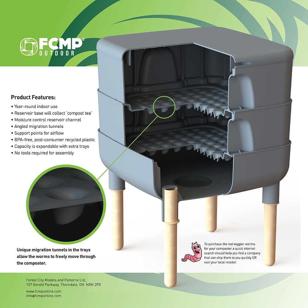 2-Tray Worm Composter Bin for  - Compost Bin reseña y precio
