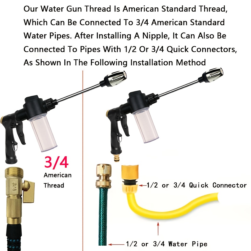 Garden Watering Gun Hose Nozzl - Gardening Tools Long reseña y precio