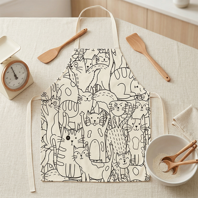 Cute Cartoon Cat Print Kitchen - Gardening Tools Cartoon reseña y precio